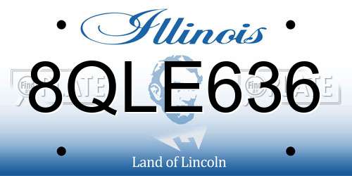 8QLE636 Illinois License Plate