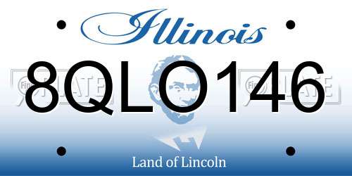 8QLO146 Illinois License Plate