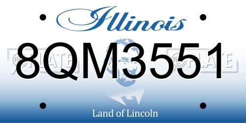 8QM3551 Illinois License Plate