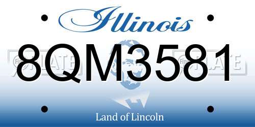 8QM3581 Illinois License Plate