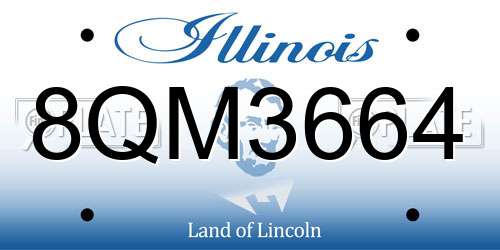 8QM3664 Illinois License Plate
