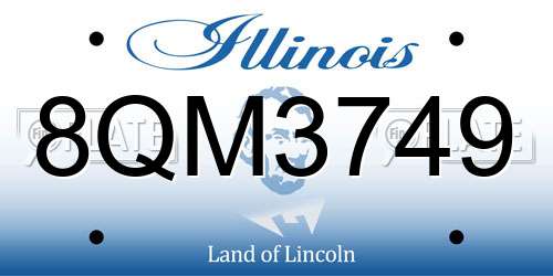 8QM3749 Illinois License Plate