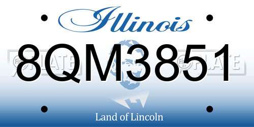 8QM3851 Illinois License Plate