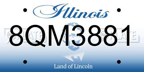 8QM3881 Illinois License Plate
