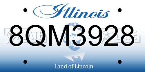 8QM3928 Illinois License Plate