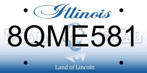 8QME581 Illinois License Plate