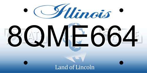 8QME664 Illinois License Plate