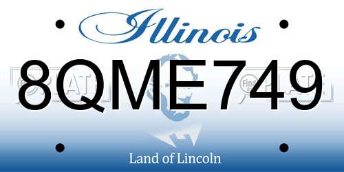 8QME749 Illinois License Plate