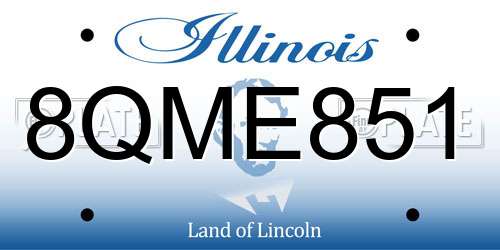 8QME851 Illinois License Plate