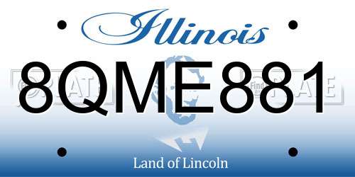 8QME881 Illinois License Plate