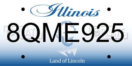 8QME925 Illinois License Plate