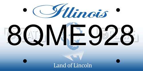 8QME928 Illinois License Plate