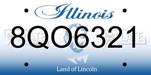 8QO6321 Illinois License Plate