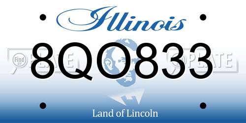 8QO833 Illinois License Plate