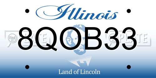 8QOB33 Illinois License Plate
