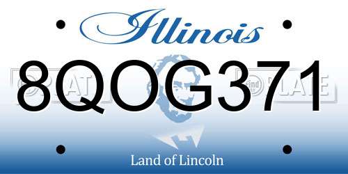 8QOG371 Illinois License Plate
