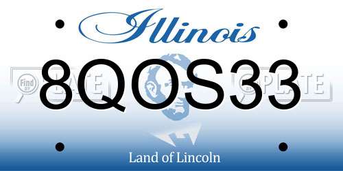 8QOS33 Illinois License Plate