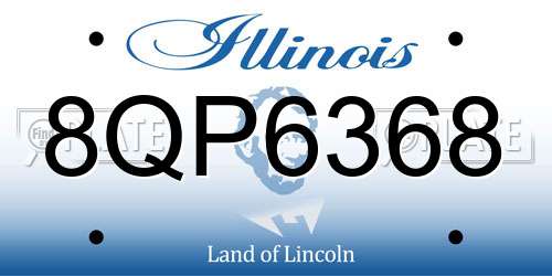 8QP6368 Illinois License Plate