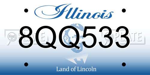 8QQ533 Illinois License Plate