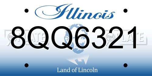 8QQ6321 Illinois License Plate