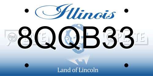 8QQB33 Illinois License Plate