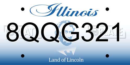 8QQG321 Illinois License Plate