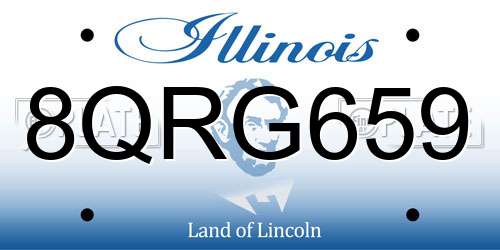 8QRG659 Illinois License Plate