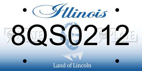 8QS0212 Illinois License Plate