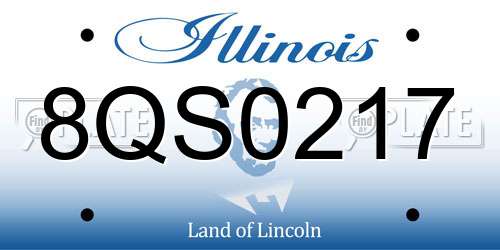 8QS0217 Illinois License Plate