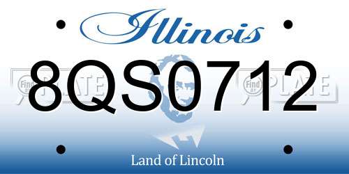 8QS0712 Illinois License Plate