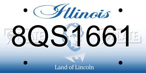 8QS1661 Illinois License Plate