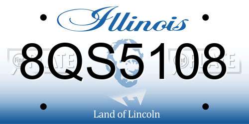 8QS5108 Illinois License Plate