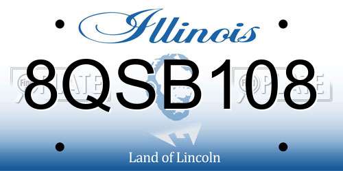 8QSB108 Illinois License Plate