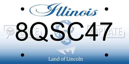 8QSC47 Illinois License Plate