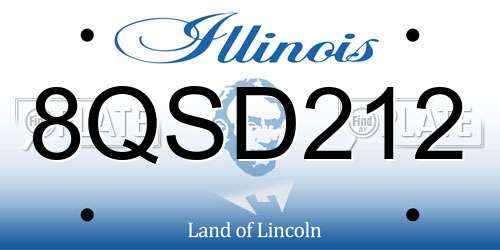 8QSD212 Illinois License Plate