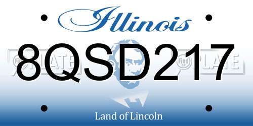 8QSD217 Illinois License Plate