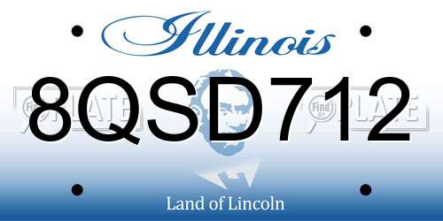 8QSD712 Illinois License Plate