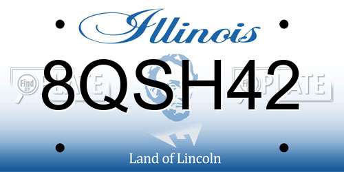 8QSH42 Illinois License Plate