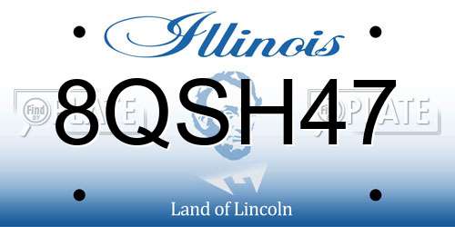 8QSH47 Illinois License Plate