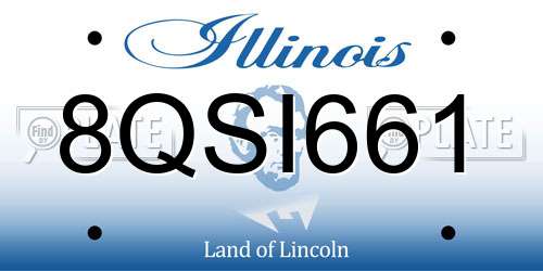 8QSI661 Illinois License Plate
