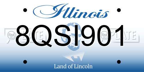8QSI901 Illinois License Plate
