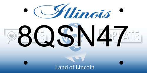 8QSN47 Illinois License Plate
