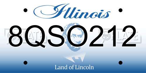 8QSO212 Illinois License Plate