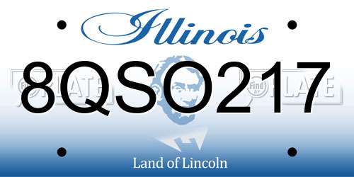 8QSO217 Illinois License Plate