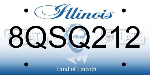 8QSQ212 Illinois License Plate