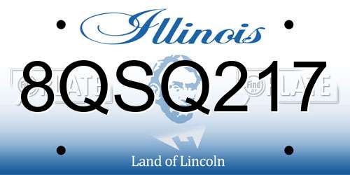8QSQ217 Illinois License Plate