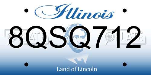 8QSQ712 Illinois License Plate