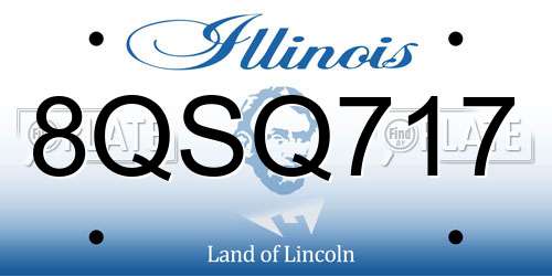 8QSQ717 Illinois License Plate