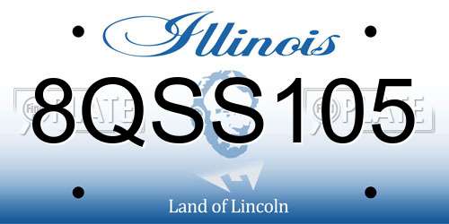 8QSS105 Illinois License Plate