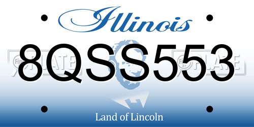 8QSS553 Illinois License Plate